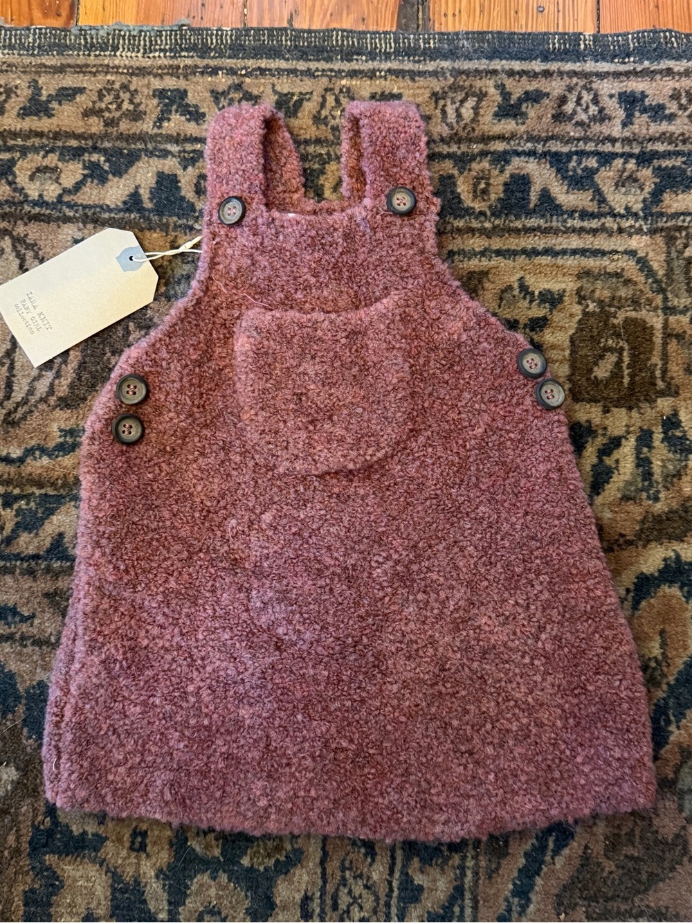 Zara Kids Boucle Pinafore Dress - Mauve Pink